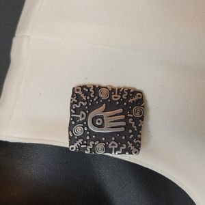 Y2K Alice Seely Petroglyph Hamsa Hand Pin